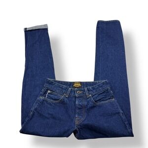 Brave Star Mens Denim Jeans Dark Wash Button Fly Straight Leg 28x33